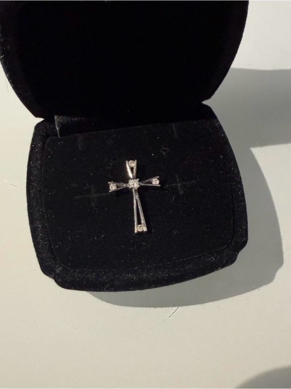 White Gold Cross Pendant with Diamonds
